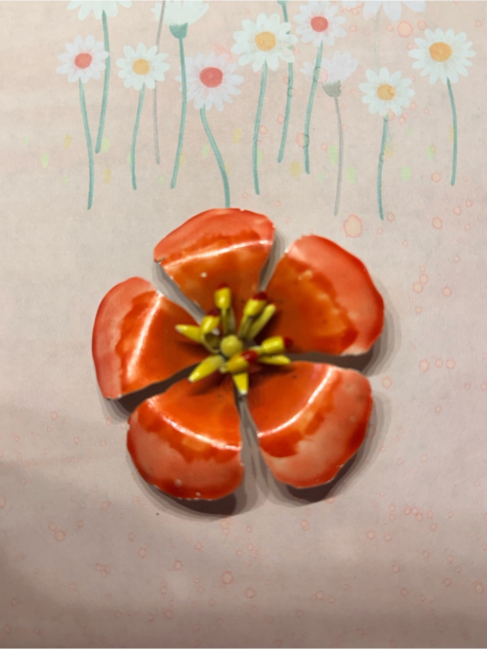 Enamel floral brooch